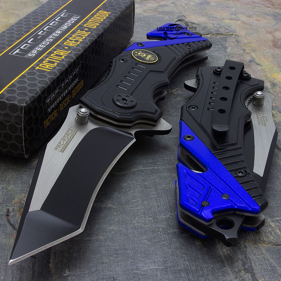 7.5" POLICE GLASS BREAKER SPRING ASSISTED TACTICAL FOLDING KNIFE Blade Pocket
